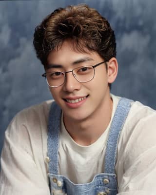 Man wearing glasses and overalls is the new face of the Korean drama.