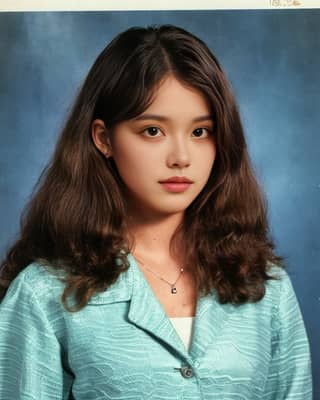 The girl with long hair made her debut in a Korean film.