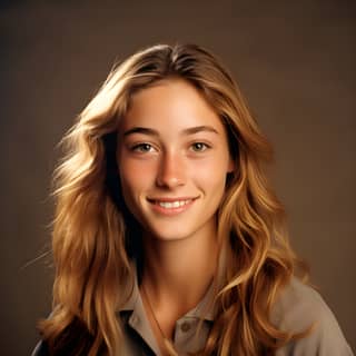 mujer con cabello largo sonriendo