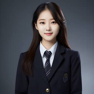 a young Korean woman in a school uniform