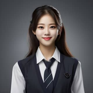 a young Korean woman in school uniform