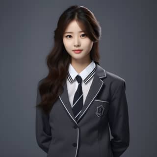 a young Korean woman in a school uniform