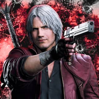 Devil May Cry 5 et Metal Gear Solid V: The Phantom Pain fonds d'écran mettant en vedette des personnages avec des armes à feu.