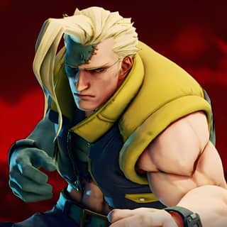 Street Fighter x Tekken mod APK apresentando um personagem de Street Fighter em uma pose de punho.