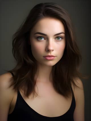 a beautiful young woman with blue eyes