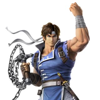 A male character holds a chain and a sword in a Tekken 7 art gallery featuring official character designs and concept art.