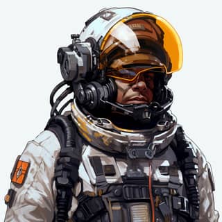 cyberpunk astronaut in a space suit