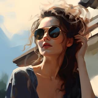 wearing sunglasses sitting on a balcony in the style of josan gonzalez thomas saliot camille claudel #myportfolio narrative