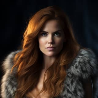 Isla Fisher taken on phase one XF IQ4 85mm anthropomorphic Wolf woman tight fur clothes bold curves deep v