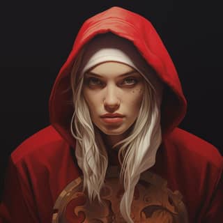 crea immagine di regina in skateboard, with white hair and a red hoodie