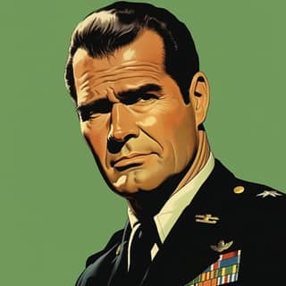 1990s American General with bushy eyebrows Pop colorism motif By Darwyn Cooke James Garner