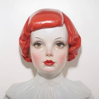 clean an inflatable doll, a white and red doll with red hair