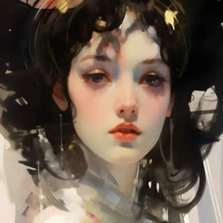 Pintura de princesa de ciencia ficción de los años 1970 hiperrealista de Nicolas de Stael, Ashley Wood, John Singer Sargent y Rolf Armstrong.