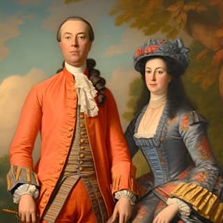 Le duc et la duchesse de Springfield MO femme en vêtements formels avec un chien, un couple avec leurs chiens.