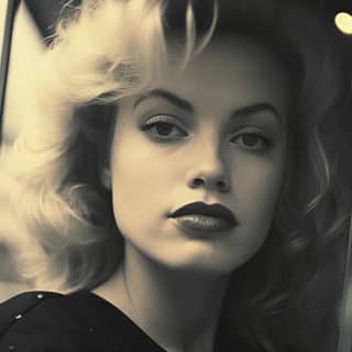 Marilyn Monroe, Todd Hido tarafından sarı saçlı ve siyah elbiseli bir şekilde, siyah dudaklı ve altın bir silahla bir kadın olarak tasvir edildi.