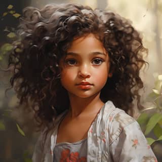 a little girl mixed race, girl with curly hair