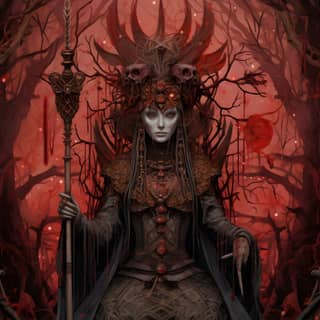 'High Priestess' major arcana tarot card semi-symmetric masterful illustration subdued limited palette
