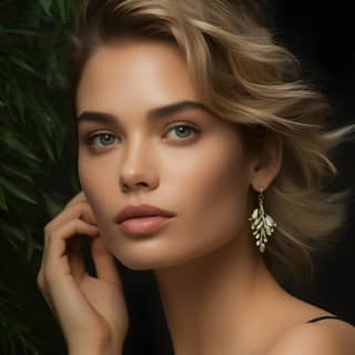 female model pine earrings Chanel modern beautiful photography