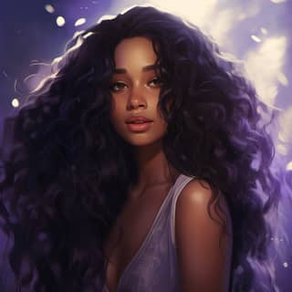 black woman with long natural hair kassidy by xin face and head for you makeovers in the style of darkly romantic