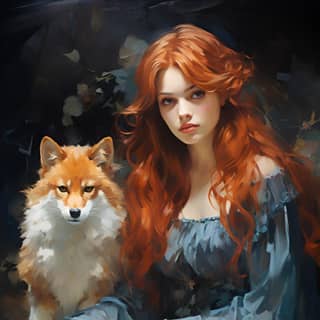the story of the wizzard with red hair and a blue dress a friendship with fox and the owl
