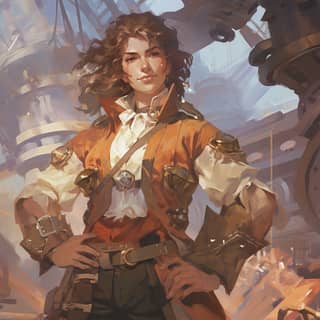 An engineer in a working uniform pirate time illustration MTG