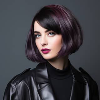 in the style of dark violet and light red hinchel or colorist