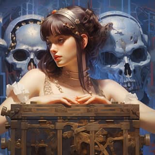 Is AI Pandora's box?, holding a box with skulls on it