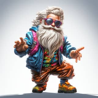 The Gnome wears Retro 80s Aerobics Instructor costume in the style of artgerm and 2D Artwork exotic traincore heavy shading
