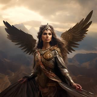 Ahura Mazda alive prophet arya bactrian persian babylonian sumerian mountains high fantasy photography brillant