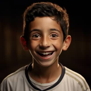 10 years old soccer player angel di maría thin face big ears big eyes powerful laugh