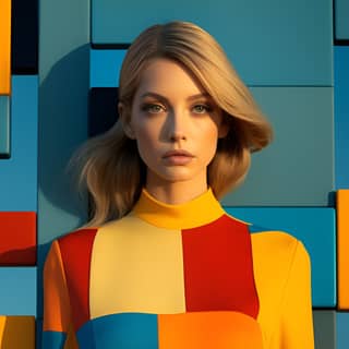 Surreal Psychedelic Winter Golden HOur Photography in the style of Erik Madigan Heck and Piet Mondrian CInematic Minimalism