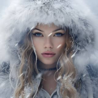 She_was_beauty_in_itself frozen tundra, woman in a winter coat