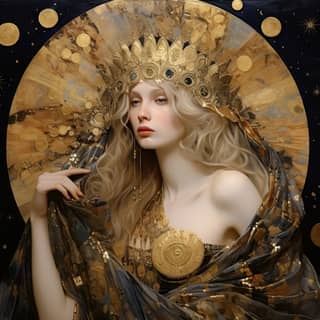 goddess of the moon and stars regal couture hypnotic gustav klimt