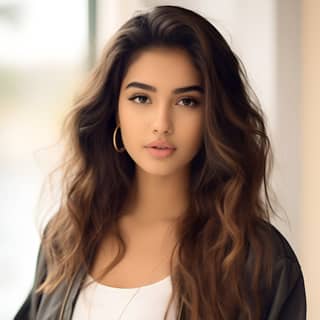 Gorgeous Indian 24 years old girl portrait Oval shape face Wearing Jacket and shorts with fashion accessories