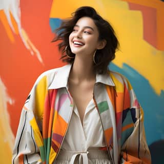 chinese woman 25 years old fashion gucci prada fashionista magazine modern high fashion minimal smiling happy delight