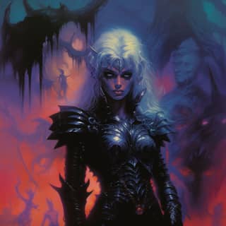 80s dark fantasy comic cover 80s dnd a dark elf