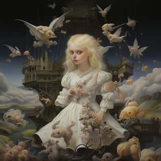 Kjersti Trollson, a girl surrounded by birds