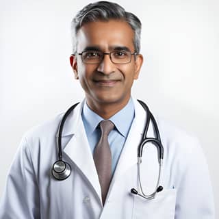 a smart Indian doctor smiling wearing a stethoscope f 10 professional colour grading