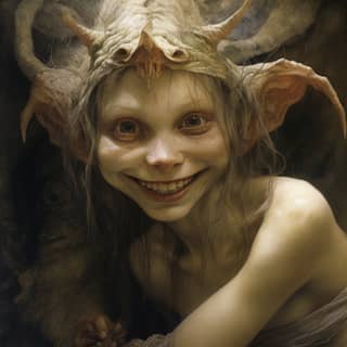 young big-eyed wide-mouthed goblin princess photograph by Brian Froud