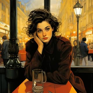 woman in France illustration by Jean-Pierre Gibrat and Annie Leibovitz