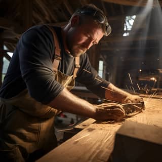 carpenter working with timber beams high quality photography carpenter advertising stock photography high detail octane