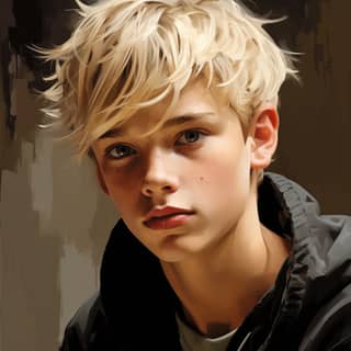 drake 15 years old blond hair blue eyes tall, boy with blonde hair