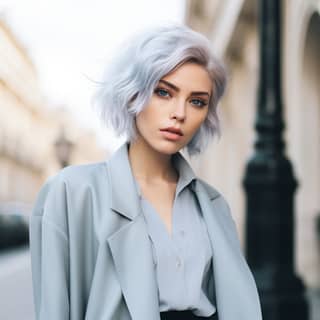 Anna is a French Instagram influencer She is very beautiful has blue hair green eyes straight eyebrows a thin chin His body