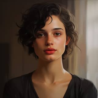 make this person more good looking, a digital with short hair