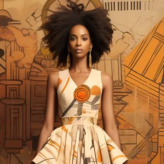 Vanity Fair magazine spread avant garde dress Ethiopian model soft illustration concept design