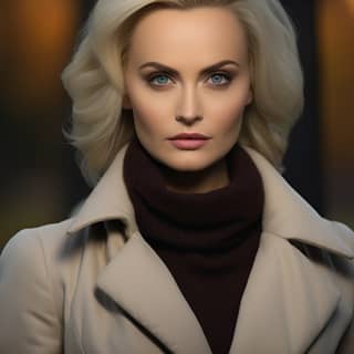 blond 6ft tall woman, blonde woman in a trench coat