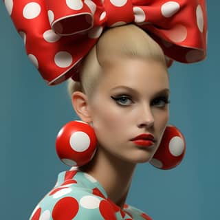 with enormously large ear bricks Walter Van Beirendonck - High Fashion portrait elegant and glamorous striking poses