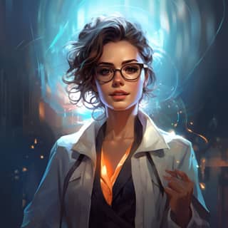 create Dr Amelia Harper a brilliant physicist art by Wojtek Fus concept art