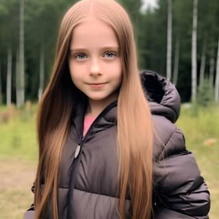 girl with long hair wearing a jacket