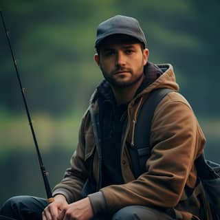 portret A 30-year-old man fishing Photoshoot Depth of Field Tilt Blur Shutter Speed 1/1000 F/22 White Balance